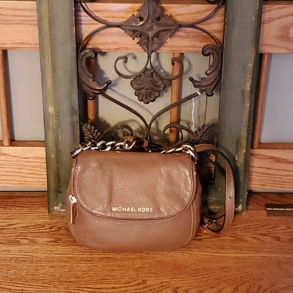 Michael Michael Kors Brown Leather Bedford Flap Crossbody Bag